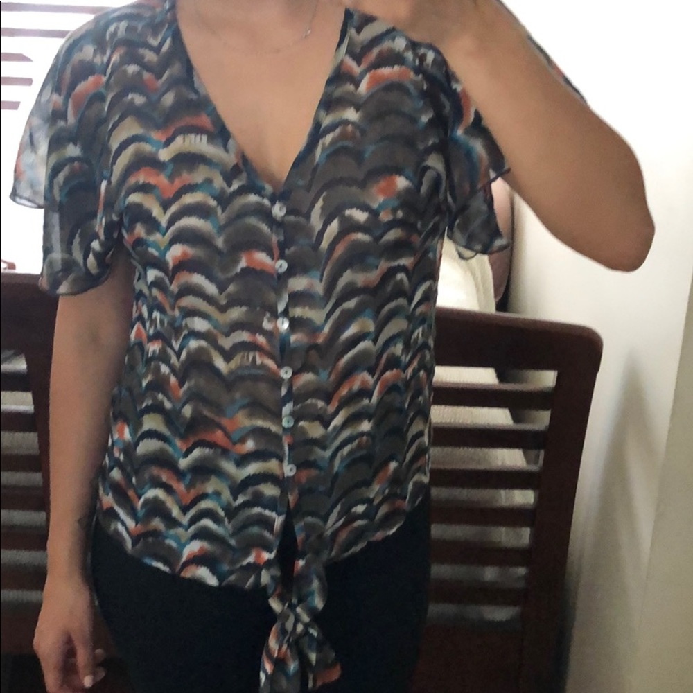 Sheer button down blouse - Picture 7 of 7